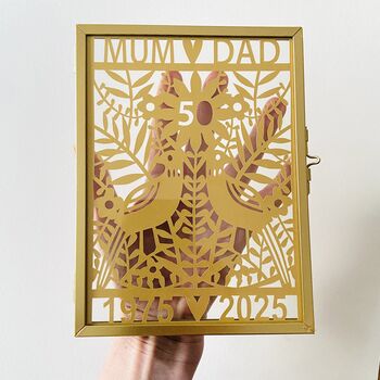 Golden Wedding Anniversary Papercut, 5 of 10
