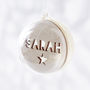 Laser Cut Personalised Glitter Christmas Bauble, thumbnail 1 of 2