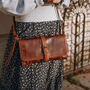Leather Clutch Bag, Shoulder Bag, Brown, thumbnail 1 of 5