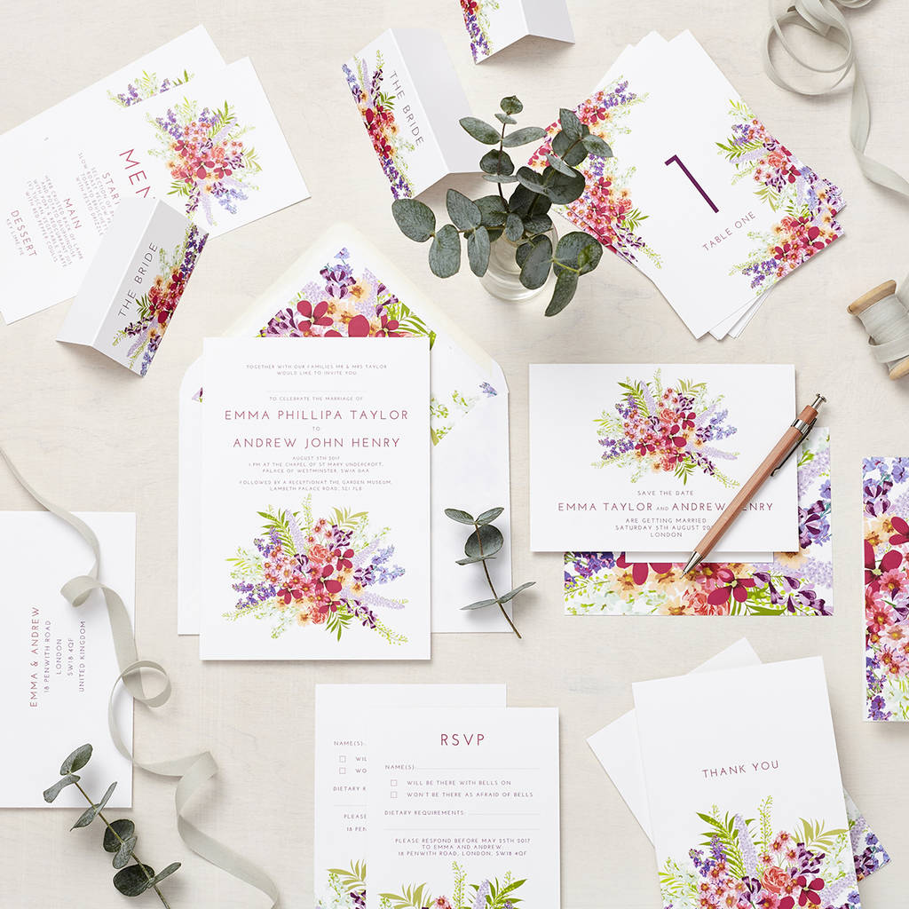 Secret Garden Wedding Stationery Sample Pack By Lucy Says I Do