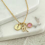 Gold Plated Scorpio, Initial And Birthstone Necklace, thumbnail 1 of 7