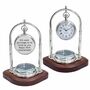 Personalised Chrome 23rd Anniversary Desk Clock With Compass, thumbnail 1 of 9