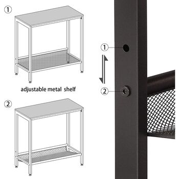 Narrow Side Table End Table Slim Bedside Table, 6 of 7