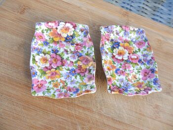Set Of Two Handmade Soap Dishes In Olde England Chintz Design, 6 of 7