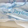 Personalised Dressing Gown And Blanket Baby Boy Hamper, thumbnail 8 of 12