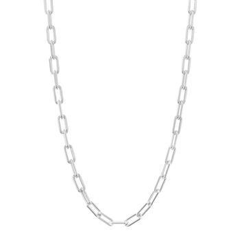 Sterling Silver Charm Carrier Necklace Paperclip Chain, 3 of 5