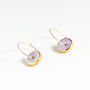 Ceramic, Glass And Gold Opal Frost Hoop Earrings, thumbnail 2 of 5