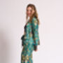 Turquoise Silk Blend Pyjama Set, thumbnail 1 of 6