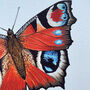Peacock Illustrated Butterfly Print, thumbnail 3 of 5