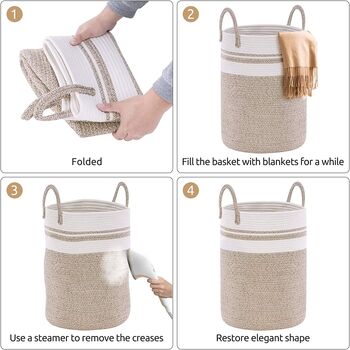 58 L Brown Cotton Rope Woven Storage Basket, 7 of 8