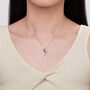 Enamel Bluebell Flower Pendant Necklace In Sterling Silver, thumbnail 3 of 12