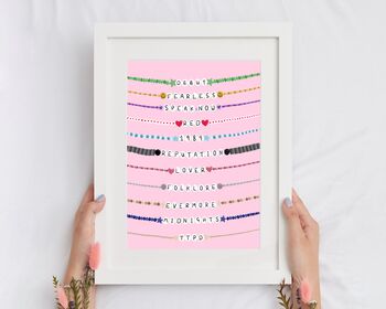 Taylor Swift Album Friendship Bracelets Print, 2 of 5