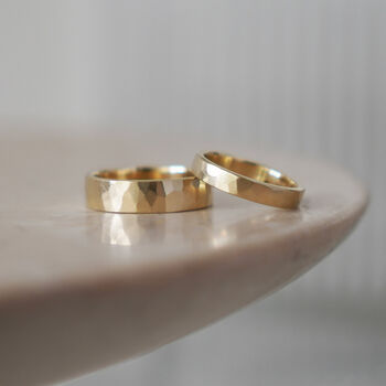 Brushed Hammered 9ct/18ct Gold 3mm Ring, 6 of 8