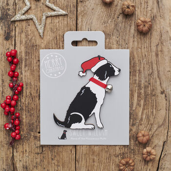Christmas Springer Spaniel Dog Pin Badge, 7 of 12