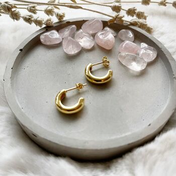 Minimalistic Chunky Mini Dome Hoop Earrings, 2 of 3