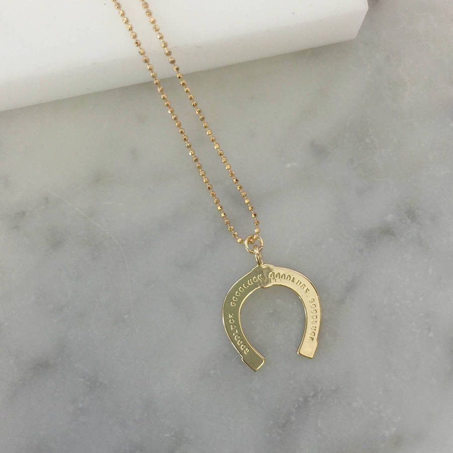 lucky horseshoe charm necklace by anna lou of london ...