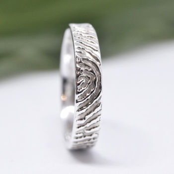 Sterling Silver Fingerprint Ring, 4 of 6