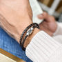 Mens Personalised Clasp Double Leather Bracelet, thumbnail 1 of 7