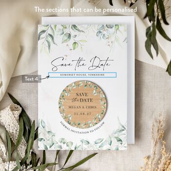 Save The Date Wedding Cards With Magnet, 5 of 9