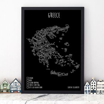 Personalised Greece Pin Board Map With Pins, 2 of 7