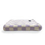 Sona Checkerboard Lilac And Cream Recycled Cotton Throw, thumbnail 4 of 5