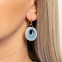Blue And Cream Circular Earrings, thumbnail 2 of 7