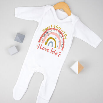 Personalised First Father's Day Rainbow Bodysuit, 5 of 9