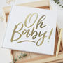 White And Gold Oh Baby Baby Shower Guestbook, thumbnail 1 of 3