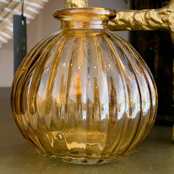 Amber Pumpkin Bud Vase, 2 of 5