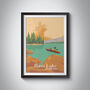 Bass Lake USA Travel Poster Art Print, thumbnail 1 of 8