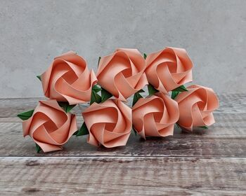 Pastel Origami Paper Roses Bouquet, 10 of 11