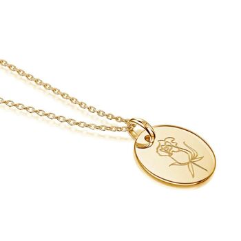 Personalised Birth Flower Necklace 18 K Gold Plated, 9 of 9