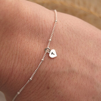 Heart Personalised Family Initials Charm Bracelet In Silver Or Gold, 6 of 7
