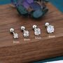 Cz Crystal Screw Back Earrings, thumbnail 1 of 12