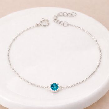 Personalised Sterling Silver December Birthstone Topaz Bracelet, 2 of 12