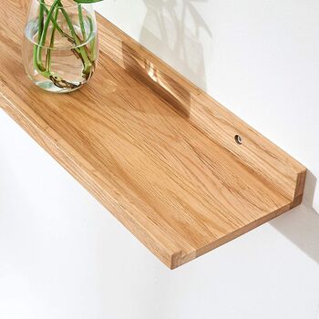 Solid Oak Timber Floating Shelf U Shaped Display Racks, 11 of 11