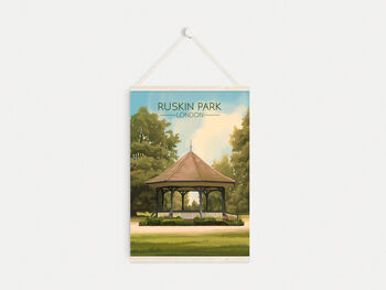 Ruskin Park London Travel Poster Art Print, 6 of 8