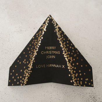 Foiled Paper Plane, Personalised Christmas Card, 3 of 7