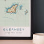 Framed And Personalised Guernsey Map Print, thumbnail 4 of 6