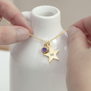 Personalised Gold Plated Star Birth Crystal Necklace, 10 of 11