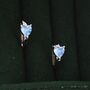 Aquamarine Blue Heart Cz Huggie Hoop, thumbnail 5 of 10