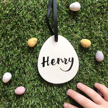 Personalised Hanging Ceramic Easter Egg Decoration, 5 of 6