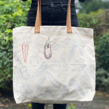 Stitch What You've Grown Gardening Tote Bag Diy Kit, 5 of 12