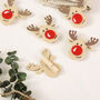 Set Of Six Christmas Crafts Felt Reindeer Pegs, thumbnail 3 of 3