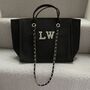 Personalised Black Large Chain Initial Tote Shoulder Bag, thumbnail 4 of 8