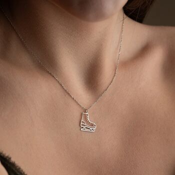 Sterling Silver Ice Skate Necklace, 7 of 10