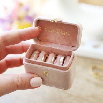 Personalised Embroidered Flowers Petite Velvet Ring Box, 3 of 8