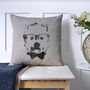 Glasses And Bow Tie Dog Print Cushion, thumbnail 2 of 2