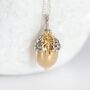 18ct Gold Plated Acorn And Leaf Necklace, thumbnail 1 of 11
