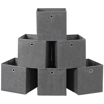 Set Of Six Grey Foldable Storage Boxes, 8 of 8